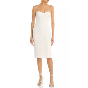 Bardot Charley Lace Bustier Midi Dress White Size 4 4548